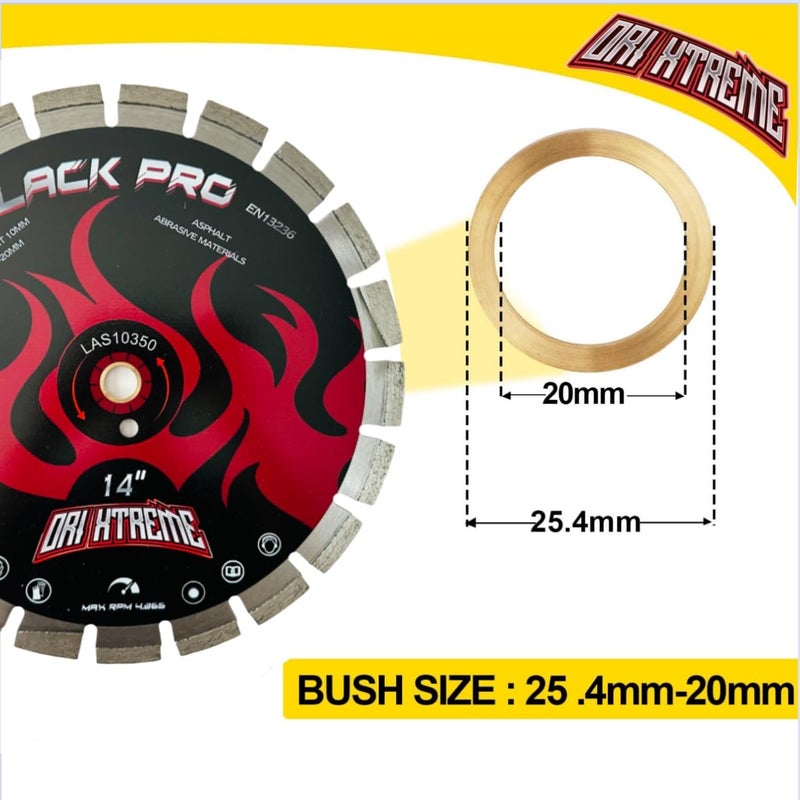 ORIXTREME 14Inch Asphalt Laser Welded Diamond Blade, Wet/Dry Cutting Asphalt Green Concrete Diamond Saw Blade, Segmented Rim with Wedge Segments,1''-20mm Arbor - Image 3